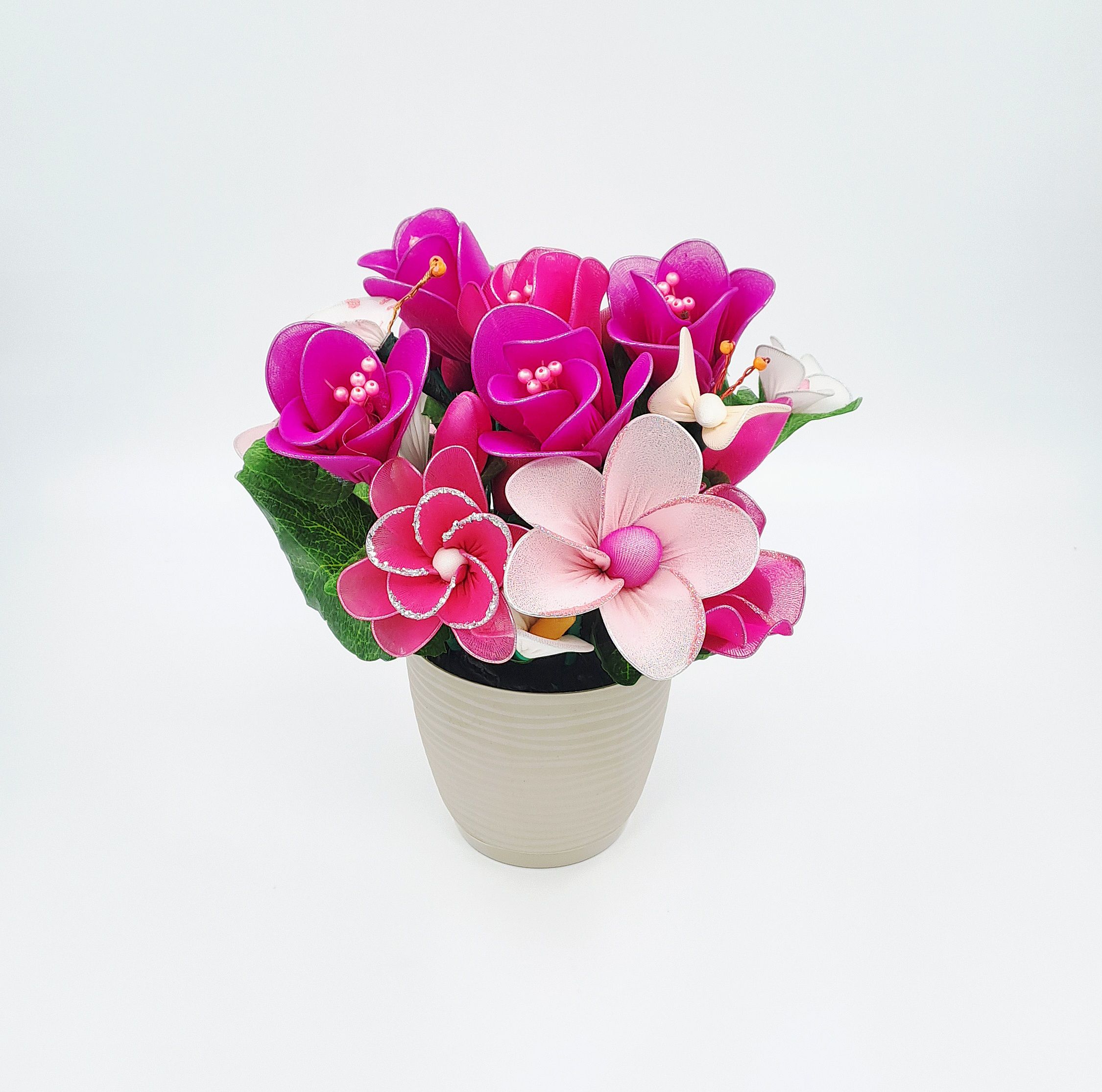 Bouquet de fleurs artisanal rose